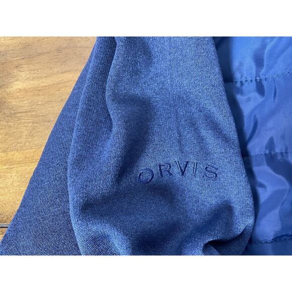 Orvis Jacket Mens 2XL Blue Full Zip Quilted Mixed Media - Picture 12 of 12